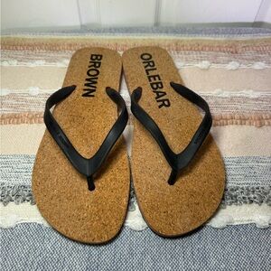 Orlebar Brown Cork Sandals with Black Straps